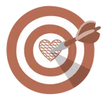 bersaglio + cuore marrone