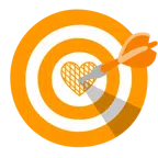 bersaglio + cuore arancione