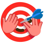 bersaglio + faccina che sbircia tra le dita