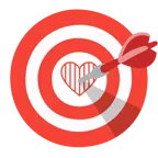 bersaglio + cuore rosso