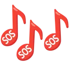 musical notes + SOS button