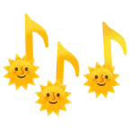 Musiknoten + Sonne mit Gesicht