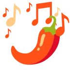 musical notes + hot pepper
