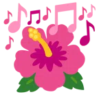 musical notes + hibiscus