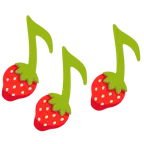 musical notes + strawberry