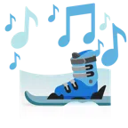musical notes + skis