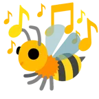 musical notes + honeybee
