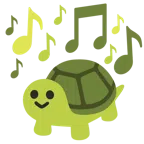 musical notes + turtle