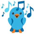 musical notes + bird
