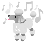 musical notes + poodle