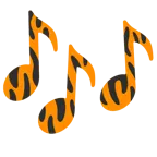 musical notes + tiger face