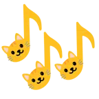 musical notes + cat face
