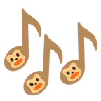 musical notes + monkey face