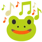 musical notes + frog