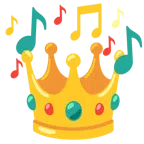 musical notes + crown