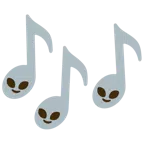 Musiknoten + Außerirdischer