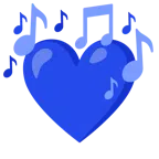 Musiknoten + blaues Herz