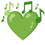 Musiknoten + grünes Herz
