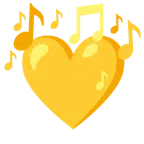 Musiknoten + gelbes Herz