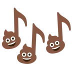 Musiknoten + Kothaufen