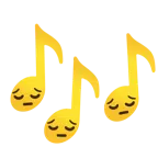 Musiknoten + nachdenkliches Gesicht