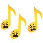 Musiknoten + erschöpftes Gesicht