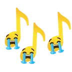 Musiknoten + heulendes Gesicht