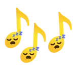 Musiknoten + schlafendes Gesicht