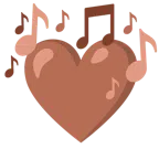 Musiknoten + braunes Herz