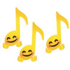 Musiknoten + Gesicht mit umarmenden Händen
