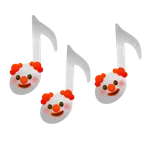 Musiknoten + Clown-Gesicht