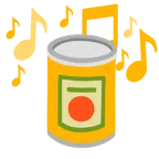 musical notes + canned food