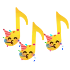 Musiknoten + Partygesicht