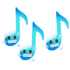 Musiknoten + frierendes Gesicht