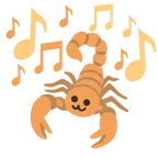 musical notes + scorpion