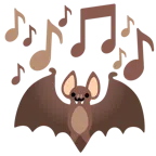 musical notes + bat