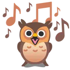 musical notes + owl