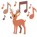 musical notes + deer