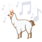 musical notes + llama