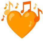 Musiknoten + oranges Herz