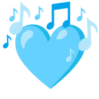 Musiknoten + hellblaues Herz