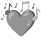 musical notes + grey heart