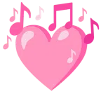 musical notes + pink heart