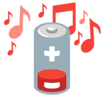 musical notes + low battery