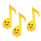 Musiknoten + schmelzendes Gesicht