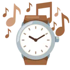 musical notes + watch