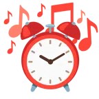 musical notes + alarm clock