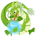 Drache + Blätter im Wind