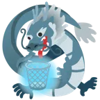 Drache + Papierkorb