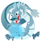 Drache + Einkaufswagen